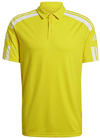 adidas Men's Squadra 21 Polo Shirt, Team Yellow/White, S