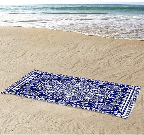 Chickw1 Microfaser Strandtuch Große Handtuch Leicht Tragbar Rechteckig Badetuch Schnelle Trockene Bad Pool Badetuch Reise Urlaub Strand Geschenk (Boho-Stil,150x180cm)