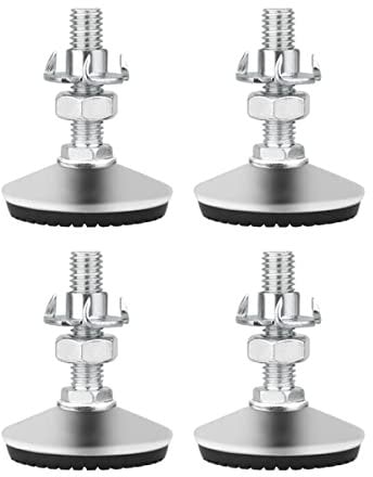 Drenky Levelling Feet, 4 Packs M8x30mm Metal Adjustable Furniture Legs Heavy Duty Thread Glides Levelers with T-Nuts and Screw Nuts Silent Non-Slip Base