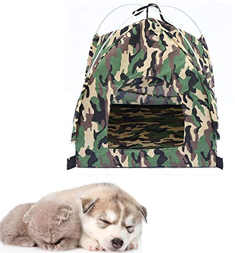 JZTRADING Hundezelt Katzenzelt Hundelaufstall Tarnzelt Atmungsaktiver Zwinger Abnehmbares Tragbares Zelt Wasserdicht Für Indoor Katzen Hundehütte Outdoor Green