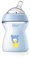 Chicco NaturalFeeling Biberón Anticólicos 2+ Meses, 250 ml, con Tetina Inclinada de Silicona Suave y Doble Válvula Anti Cólicos, Alimentación Natural y Lactancia Mixta - Azul