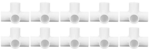 Raccordo in PVC a 4 Vie, connettore a Gomito Resistente con Diametro Interno di 25 mm, connessione Stabile per Interni(Bianco)