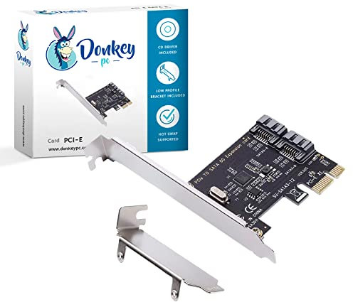 Donkey pc SATA II und IDE-Adapter Konverter auf PCI Express Port Erweiterungskarte mit 2 x SATA2 + 2 x ATA für Desktop Computer Unterstützt 2 Port 3.0 Gbit/s auf SATA II