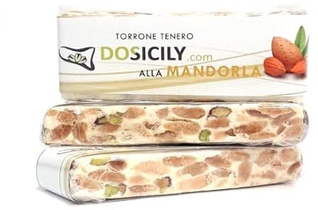 DOSICILY.COM - Gioielli al pistacchio - 3 Torroni artigianali Morbidi Mandorla e pistacchio 150gr - Prodotti tipici Brontesi - Specialità artigianale siciliana
