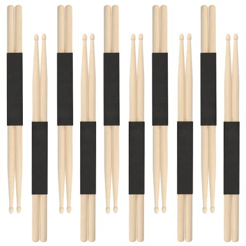 MUKCHAP 10 Paar 5A Schlagzeugsticks, Ahornholz Trommelsticks, 5A Trommelstöcke Holz Drum Sticks für Drumming, Praxis, Performance