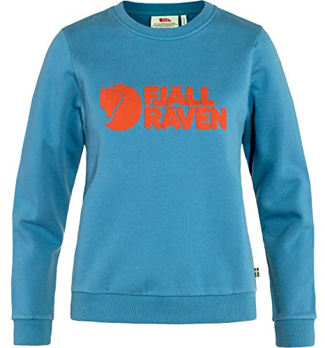 Fjallraven 84143-543-243 Fjällräven Logo Sweater W Sweatshirt Women's Dawn Blue-Terracotta Brown Size XXS