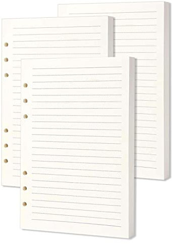 Nachfüllpapier, 135 Blätte Nachfüllbar Notizpapier, 6 Löcher Liniert Füllpapier, für Notizbücher, Skizzieren, Zeichnen, A6