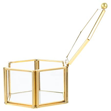 Cabilock 1stk Transparente Schmuckschatulle Ringschale Trinket-etui Aus Legierung Schmuck-display-tablett Organizer Für Schmuckdisplays Klarer Schmuck Wohnkultur Schmuckständer Glas Vitrine