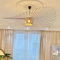YONIISEA Suspension Vertigo 200cm pour Abat jour, Restaurant, Bar, Café, Blancen Fibre de Verre Vertigo Suspension, Simple et Créative Lustre Vertigo E27 pour Restaurant (Max 40w),Brun