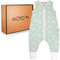 MOYO Baby Schlafsack mit Füßen I Mint mit Regenbogen I Atmungsaktiver Babyschlafsack 1.0 TOG in 90cm I Schlafsack mit Beinen aus 100% Bio-Baumwolle I GOTS-Sommerschlafsack für Babys & Kleinkinder