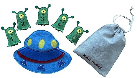 5 Little Men in the Flying Saucer Nursery Rhyme Storytelling Educational Finger Puppet