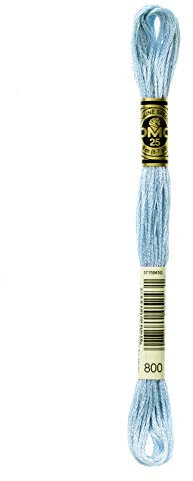 Filo da ricamo Moulinè Spècial DMC matassina 100% cotone ricamo punto croce vari colori (BLU-TURCHESE-AZZURRO, 800)