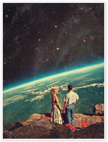 Liebe Poster von Frank Moth 30 x 40 cm Türkis Fotocollage Wanddeko