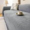 Ayoiow Couchbezug Anti Haar Sofahusse Grau Sofahusse 1 Sitzer Chenille Einfarbiges Fischgrätmuster Mit Fransen