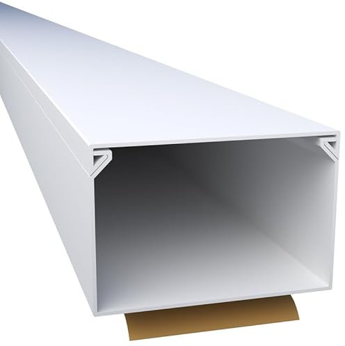 CILSON WDK6040SW 2700310 Kabelkanal Selbstklebend 60x40mm 10m, Weiß - 10 Stück 1 m / 1000 mm, XXL Kabelmanagement, Robust und Zuverlässig