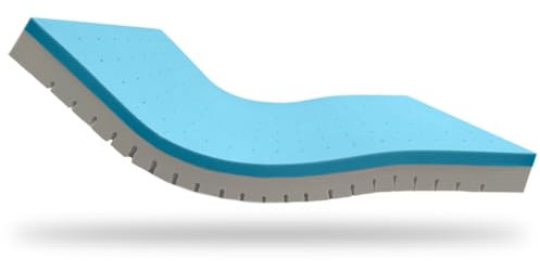 Krankenhausmatratze – 5 cm viskoelastisch – für Gelenkbetten – wasserdichter Sanitärbezug – Maße: 90 x 200 x 15 cm – Homedi