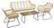 Gartenmöbel IPANEMA - Zweisitzer, 2 Sessel, Beistelltisch, schwarz/braun, Polyrattan. Bequeme Sitzpolster, transparente Tischplatte
