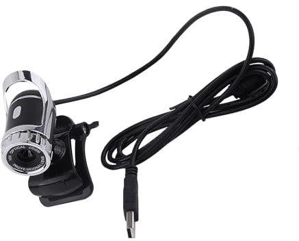 Webcam-Kamera USB 2.0 12 Mio. Clip-ON – HD-DREHSTÄNDER [KLARE Stimme] (Silver)