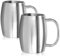 COM-FOUR® Taza de Acero Inoxidable XL - Jarra de Cerveza 400 ml - Taza para Acampar de Doble Pared Sin BPA (2 Piezas Color Plata - Mate)