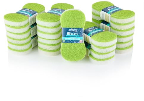 Minky Brites, 24 Pack, Non-Scratch, Anti-Bacterial and Anti-Grease Washing Up Sponge, Cleaning Products, Kitchen Sponge, Scourers, Green