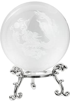 Alipis Adorno De Cristal para Oficina Decoración De Figura De Dragón Adorno De Mesa Elegante con Soporte
