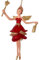 Engel Weihnachten Baumschmuck Figur Deko Hänger Christbaumschmuck Ornament 15 cm (rot mit Tasche und Stern)