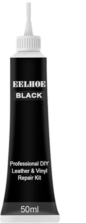 Okaywork 50ml Reparation Cuir,kit Reparation Cuir,Reparation Simili Cuir,Peinture Cuir,Renovateur Cuir Noir sièges Auto,canapés,vêtements en Cuir,Sacs en Cuir,Ceintures,Rayures,Trous,Usure réparation