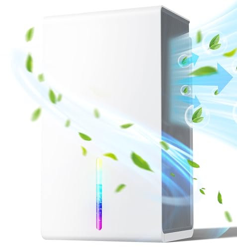 Dehumidifiers for Home, Dual-Core Dehumidifier for Bedroom Bathroom, Wardrobe, RV,Water Full Protection, Auto Defrost Function, Portable Ultra Quiet Dehumidifiers for Drying Clothes