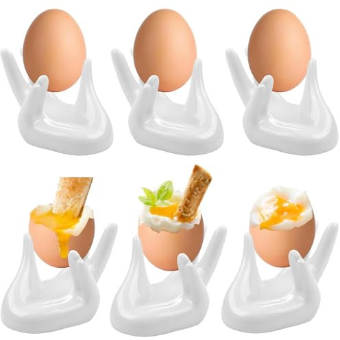 YouXiaor 6PCS Lustig Eierbecher,Eierbecher Keramik-Eierbecher Porzellan EierStänder Eierstnder Egg Cup für Jeden Frühstückstisch Hart und Weichgekochten Eier