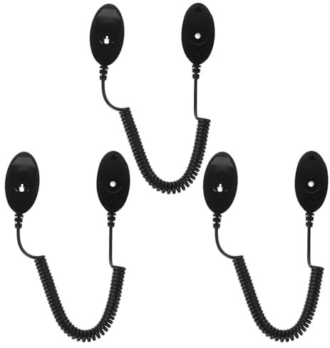 3 correas retráctiles para control remoto de TV, cable adhesivo para buscador remoto, soporte de pared, bloqueo de seguridad para el hogar, oficina, hotel, restaurante (110 cm) (negro)