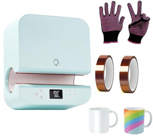 Generic Auto Tumbler Heat Press Machine, Mug Heat Press with Auto Shut-Off, Heat Transfer Printing, One-Touch Automatic Ironing, Professional Sublimation Tumbler Press with Heat Tape & Glove