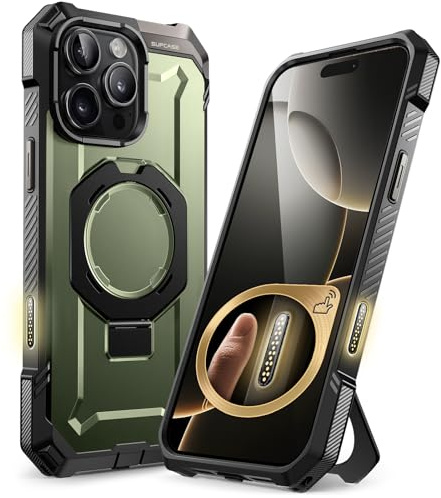 SUPCASE für iPhone 16 Pro Max Hülle mit Ständer (Unicorn Beetle Grip), [Kompatibel mit MagSafe] Slim Schutzhülle Robust Case Magnetische Handyhülle für iPhone 16 Pro Max 6.9‘’ 2024 (Grün)