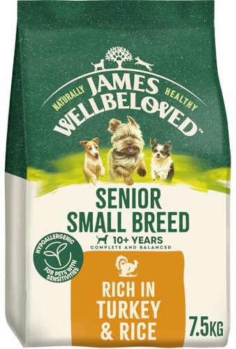 James Wellbeloved Dog Senior Hypoallergenic Dry Food Small Breed Turkey and Rice 7.5 kg