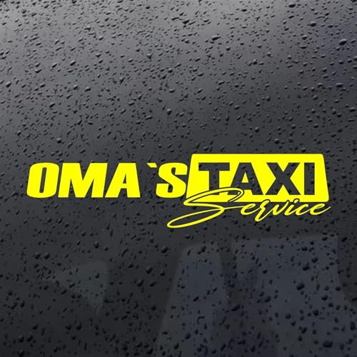 Rakelfix Omas`s Taxi Service Omi Oma Taxi Aufkleber JDM Sticker Autoaufkleber Größe/Farbe WÄHLBAR! Windschutzscheibe