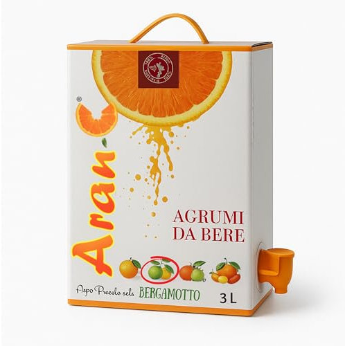 Succo di Bergamotto 100% Naturale Bio – Aran-C | Bag in Box 3L | Agrumi di Calabria | Senza Zuccheri Aggiunti | Prodotto Artigianale Italiano