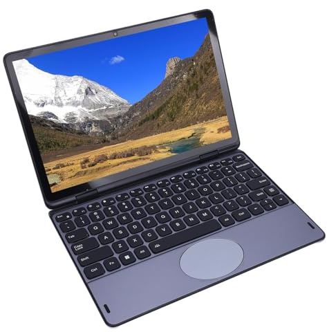 Plyisty Ordinateur Portable Convertible à écran Tactile de 11 Pouces 8G DDR4 128G M.2 Ordinateur Slim Léger SSD pour 11 Pro, Portable pour Le Travail/Le Jeu (Grey)