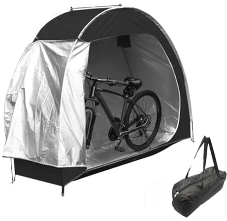 Bike Shed 76.8x64.2x31.5in Bike Tent Rain & UV Protection Cover with Window & Inner Pocket Easy Assembly Outdoor Storage