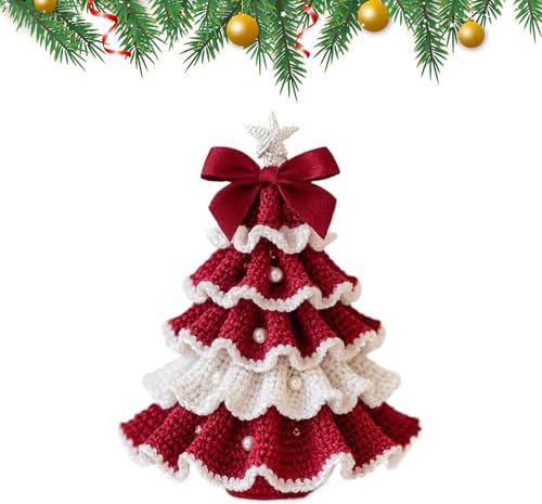 Generico Kit All'uncinetto | Kit per Creare Albero di Natale all'Uncinetto | Completo Per Hobbyisti Amici Colleghi