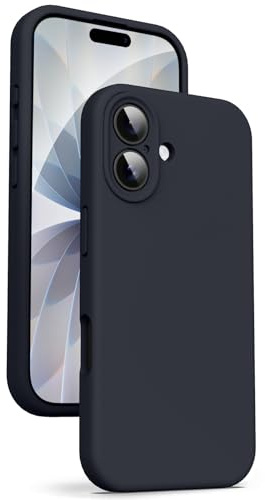 Supdeal Liquid Silikon Hülle für iPhone 17 – [Kamera Rundumschutz] [Kratzfeste integrierte Weiche Mikrofaser] 4 Schicht Vollschutz Stoßfest Gel Gummi Handyhülle, 6,3 Zoll, Schwarz