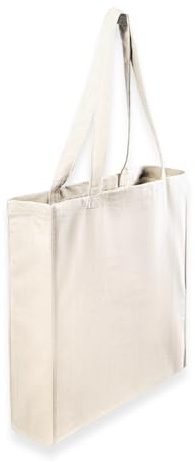 Wonky Line Bolsa tote de lona de algodón | Asas largas y fuelles laterales para llevar compras y uso diario