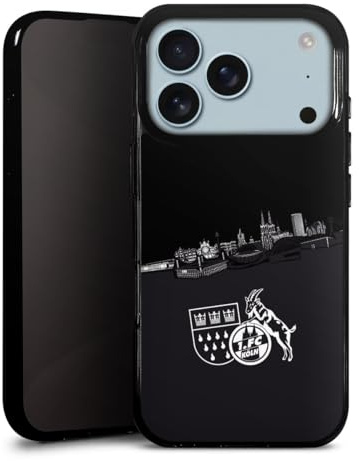 Silikon Hülle kompatibel mit Apple iPhone 17 Pro Case schwarz Handyhülle 1. FC Köln Skyline Offizielles Lizenzprodukt