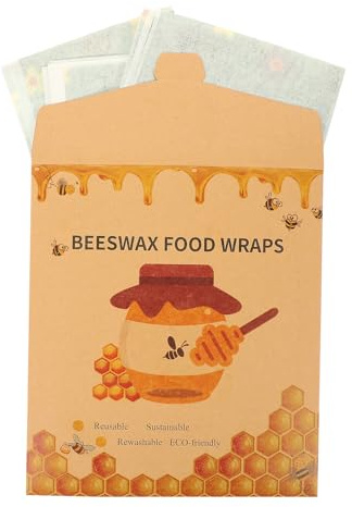 EPIGEIST 3 Stück Bienenwachstücher aus Baumwolle mit Natürlichem Bienenwachs Wiederverwendbar Bedruckt für Lebensmittel und Küchenbedarf