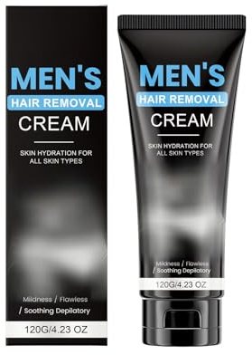 Crème Dépilatoire Corps Homme,Crème Dépilatoire pour Homme,Creme Depilatoire Homme sous la Douche,Peaux Sensibles,Corps & Torse 120G,Parties Intimes