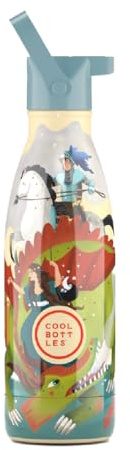 Botella Térmica Niños - 350 ml -Knight Legend - Botella de Agua de Acero Inoxidable - Bebidas Fías 36 Horas y Calientes 18 Horas - Acabado con Pintura en Relieve - Sin BPA - Cool Bottles