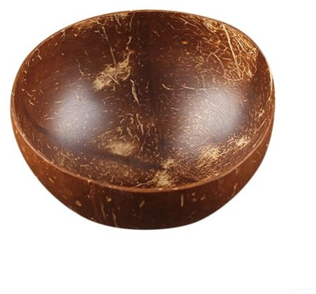 Crabop Handmade Coconut Bowls Set Natural Smoothie Bowl for Acai Salad Cereal – Eco Friendly Wooden Serving Bowl 13cm