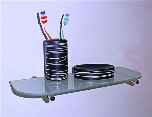 Element System Wand Regal Claro Glasregal XS Corner satiniert 40x15 + Alu Wandhalterung Wandregal