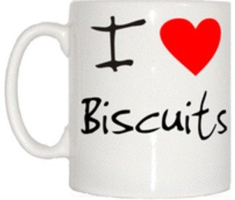 I Love Heart Biscuits Mug