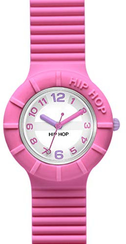 HIP HOP Orologio DONNA NUMBERS COLLECTION quadrante CON LOGO BIANCO movimento SOLO TEMPO - 3H QUARZO e CINTURINO SILICONE ROSA HWU0462