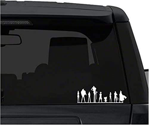 Kawaii Decals One Piece Team Autofenster-Aufkleber - Los Angeles Lakers - Vinyl - Minimalistisch - Oval - Cartoon - Wasserdicht - Outdoor - Schwarz - Fensteraufkleber - Sticker