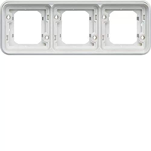 Soporte de empotrar, 3 elementos, horizontal, blanco